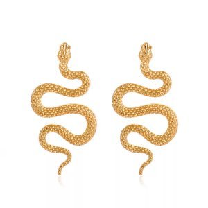 Big Gold Snake Earrings