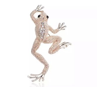 Gold Frog Brooch