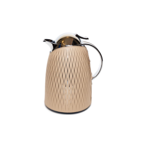 Thermal Carafes 1 L  in Taupe with Leather Cover 