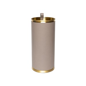 Umbrella Stand Satin Brass in Taupe 
