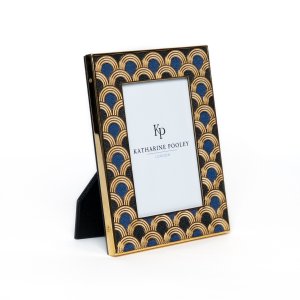 Small Photo Frame in Shagreen Gold & Blue