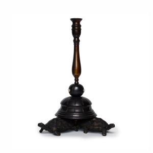 Large Brass Candelabra with Baroque Pearl 