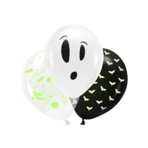 Blacklight Balloon Halloween (Without Air, Helium, and Ribbon) 27Cm, Boo! Mix