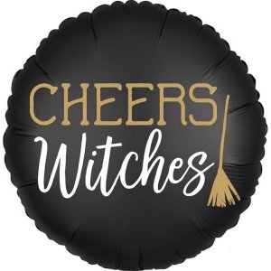 S40 Satin Cheers Witches Foil Balloon Halloween (Without Air, Helium, and Ribbon) 18In