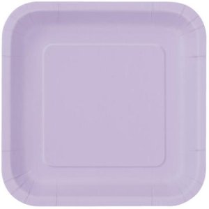 Lavender Big square paper plate (14pc)