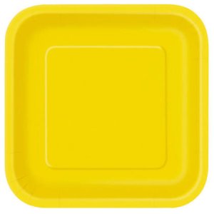 Sunflower Yellow Big square paper plate (14pc)
