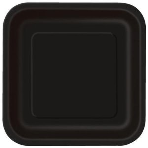 Midnight Black Big square paper plate (14pc)