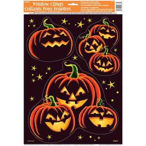 Pumpkin Grin Window Clings Sheet Halloween
