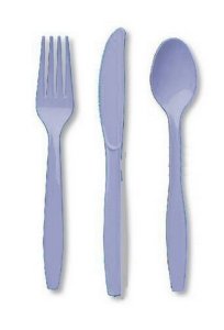 Pastel Blue Heavy Weight Assorted Cutlery 24Pcs