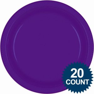 New Purple Large Round plastic Dinner Plate (20PC)