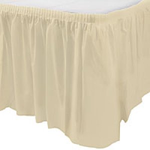 Vanilla Creme Rectangular Plastic Table Skirt 