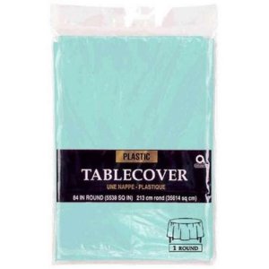 Robins Egg Blue Round Plastic Table Cove