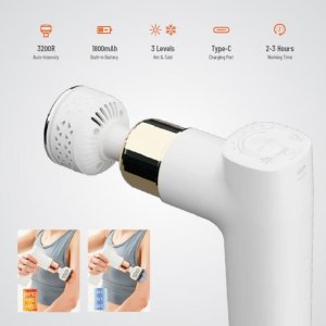 Porodo Lifestyle Hot & Cold Portable Massager With 4 Types Of Professional Massage Heads