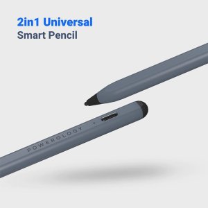Powerology Stylus Smart Pencil 2-in-1 Universal Gray