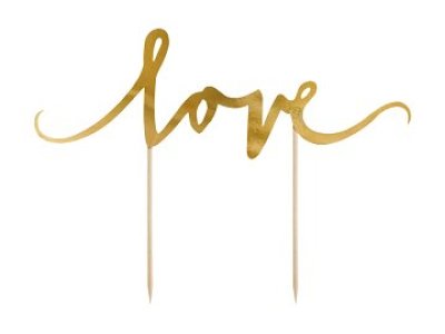 Cake Topper Love, Gold,1pc