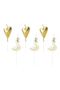 Lovely Swan Party Collection Birthday Candles 6Pc