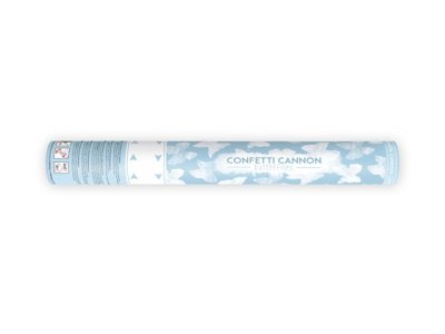 Confetti Cannon With Butterflies, White, 40Cm .