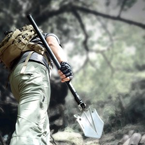 Nextool Survival Folding Shovel Multitool Self-Defense with Screwdriver Tactical Carry Pouch Camping