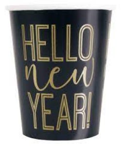 Happy New Year Party Collection Roaring New Years 9oz Paper Cups 8pc/pack