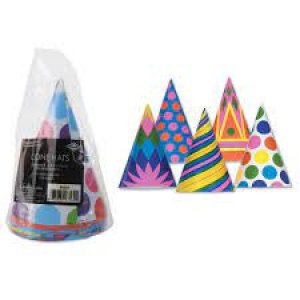Happy New Year Party Collection Pkgd Cone Hats 8ct
