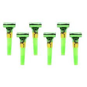 Happy New Year Party Collection Whistles, Green 6Pc.