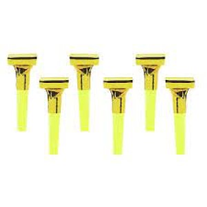 Happy New Year Party Collection Whistles, Gold:6Pc.
