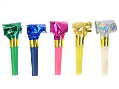 Happy New Year Party Collection Whistles, Mix 6Pc.
