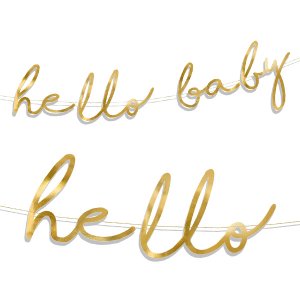 Little Star Party Collection Banner Little Star - Hello Baby, Gold 1pc