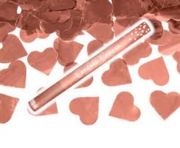 Confetti Cannon With Hearts, Rose Gold, 60Cm 