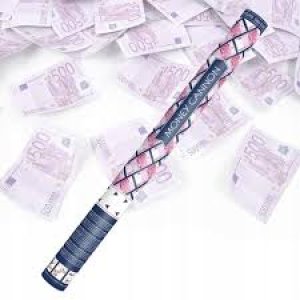 Confetti  Money Cannon With 500 Euro Banknotes, Mix, 60Cm