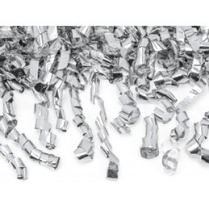 Confetti Cannon With Streamers, Silver, 80Cm