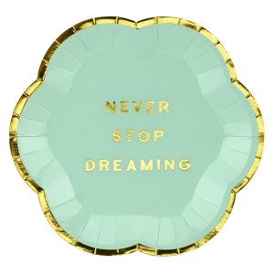Yummy Party Collection Plates - Never Stop Dreaming, Mint 6pc