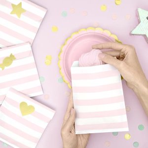 Yummy Party Collection Treat Bags , Light Pink 6pc
