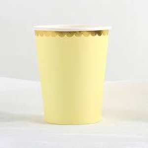 Yummy Party Collection Cups, Light Yellow 6pc