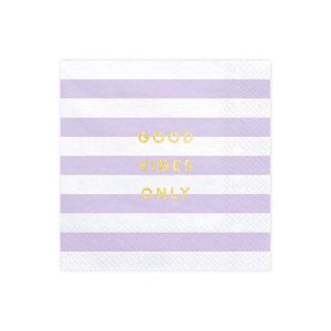 Yummy Party Collection Napkins - Good Vibes Only, Light Lilac 20pc