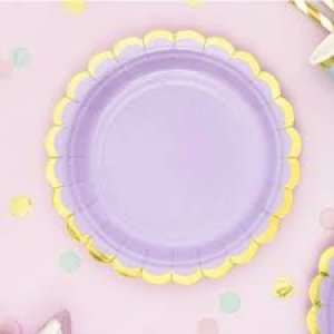 Yummy Party Collection Plates, Light Lilac 6pc