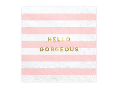 Yummy Party Collection Napkins- Hello Gorgeous, Light Pink 20pc