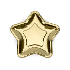 Paper Plates Star, Gold Big 6pc
