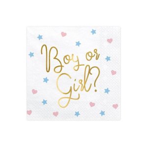 Gender Reveal Party Collection Napkins - Boy Or Girl,20pc