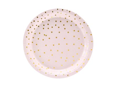 Plates Polka Dots, Light Pink 6pc