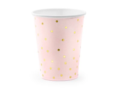 Cups Polka Dots, Light Pink 6pc