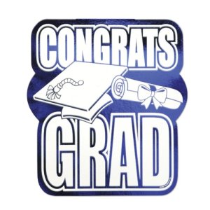 Graduation Party Collection Blue Foil congrats grad cut out 1pc