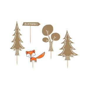 Woodland Party Collection Toppers Woodland, Mix 5pc