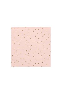 Napkin Polka Dots, Light Pink with gold 6pc