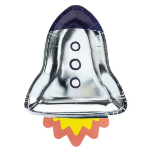 Space Party Collection Paper Plates Rocket 6pc