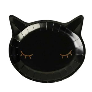 Little Star Party Collection Paper cat, Black 6Pc