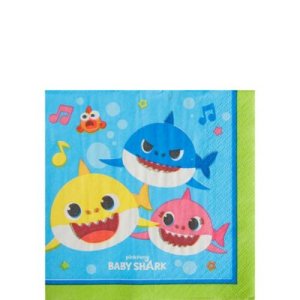 Baby Shark Party Collection Beverage Napkins Small 16pc