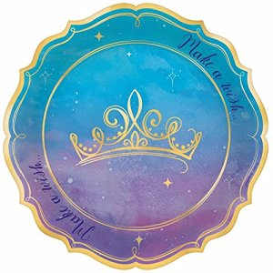 Princess Party Collection Metallic Square Plates 8pc