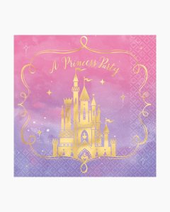 Princess Party Collection Hot Stamped Lunch Napkin 16Pc