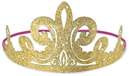 Princess Party Collection Glitter Paper Tiaras 8pc